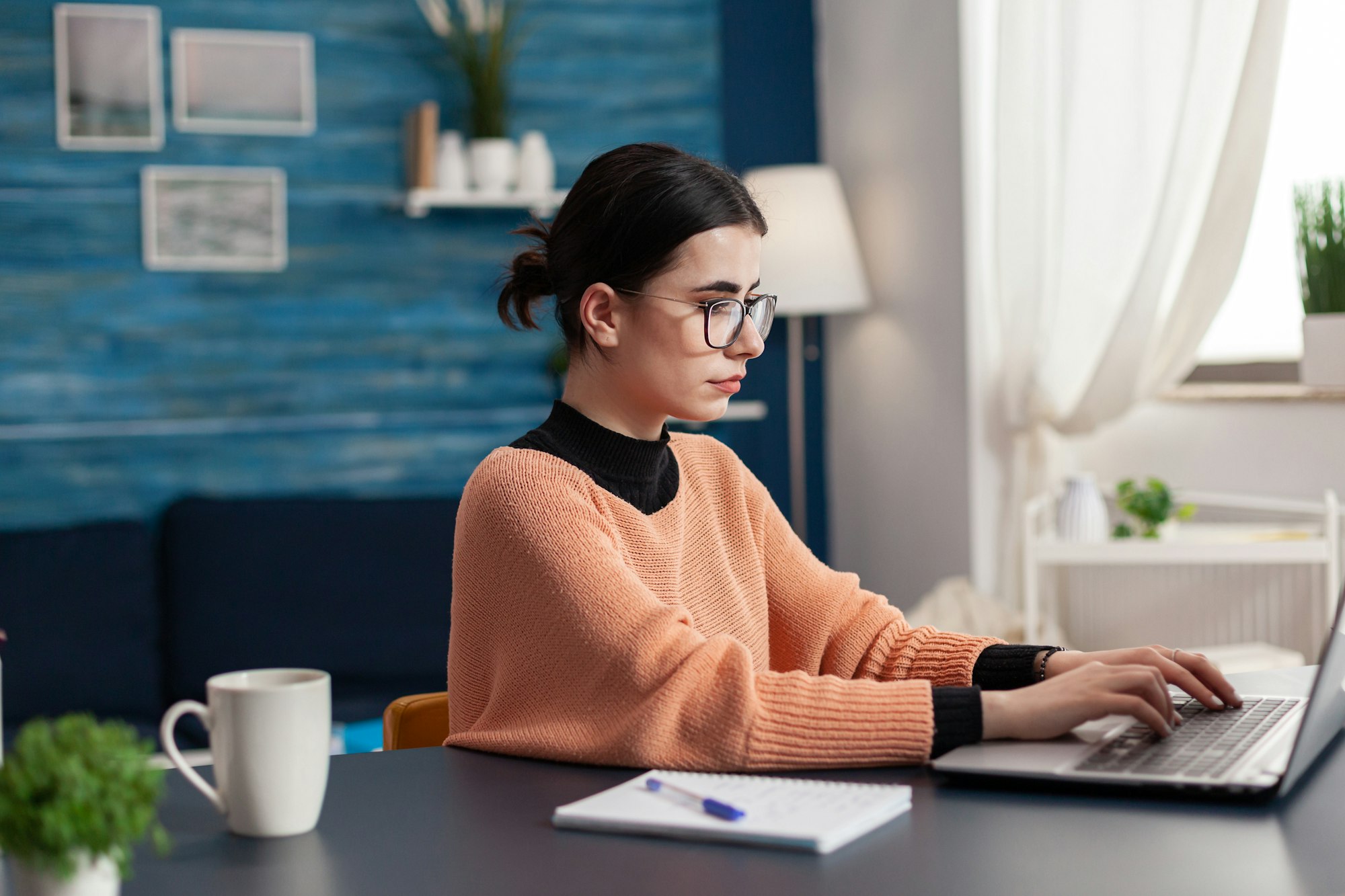 Student college browsing marketing advertising for school homework